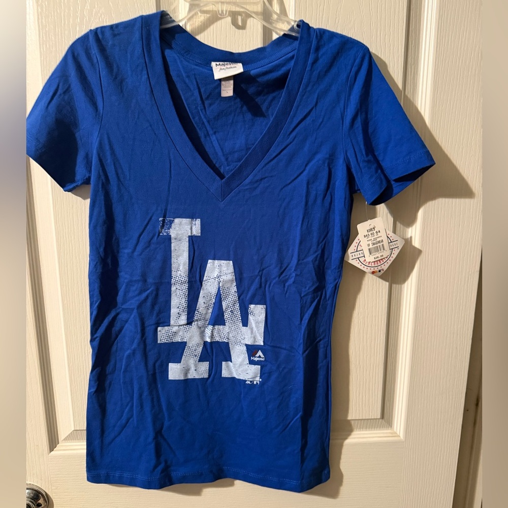 Majestic Los Angeles Dodgers Royal Blue V-Neck Tee